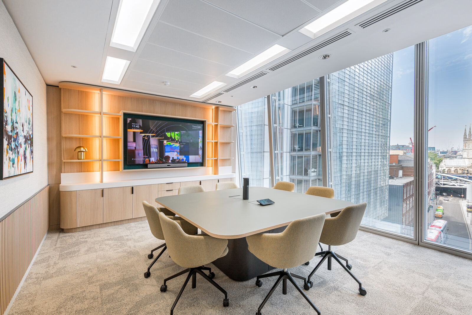 Boardroom with city view