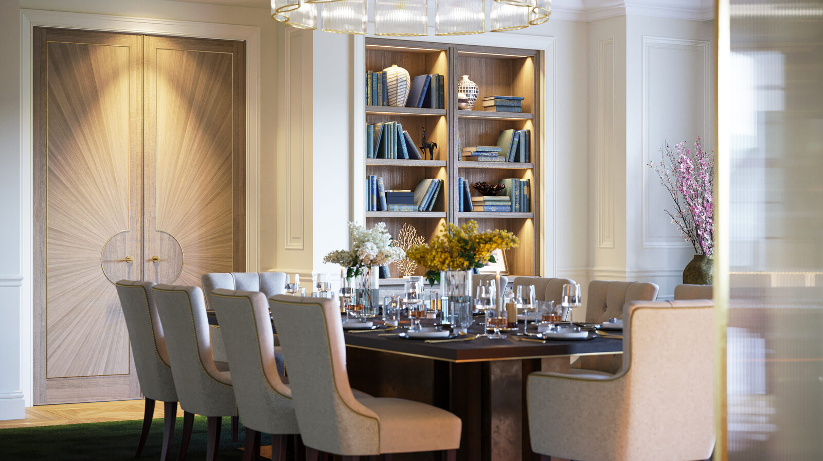 Dining and Bookcases, Oxshott Residence