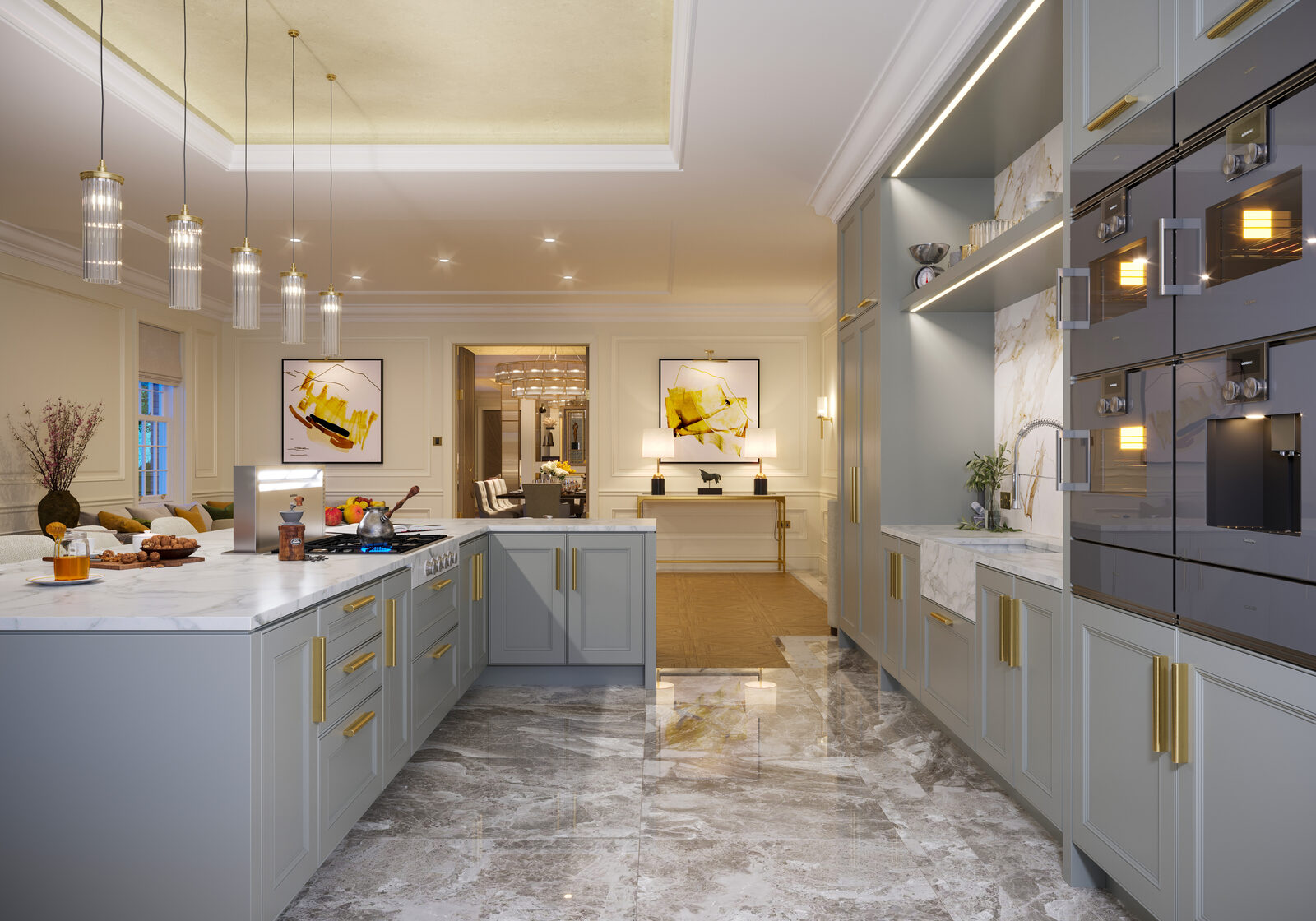 Kitchen Run, Oxshott Residence