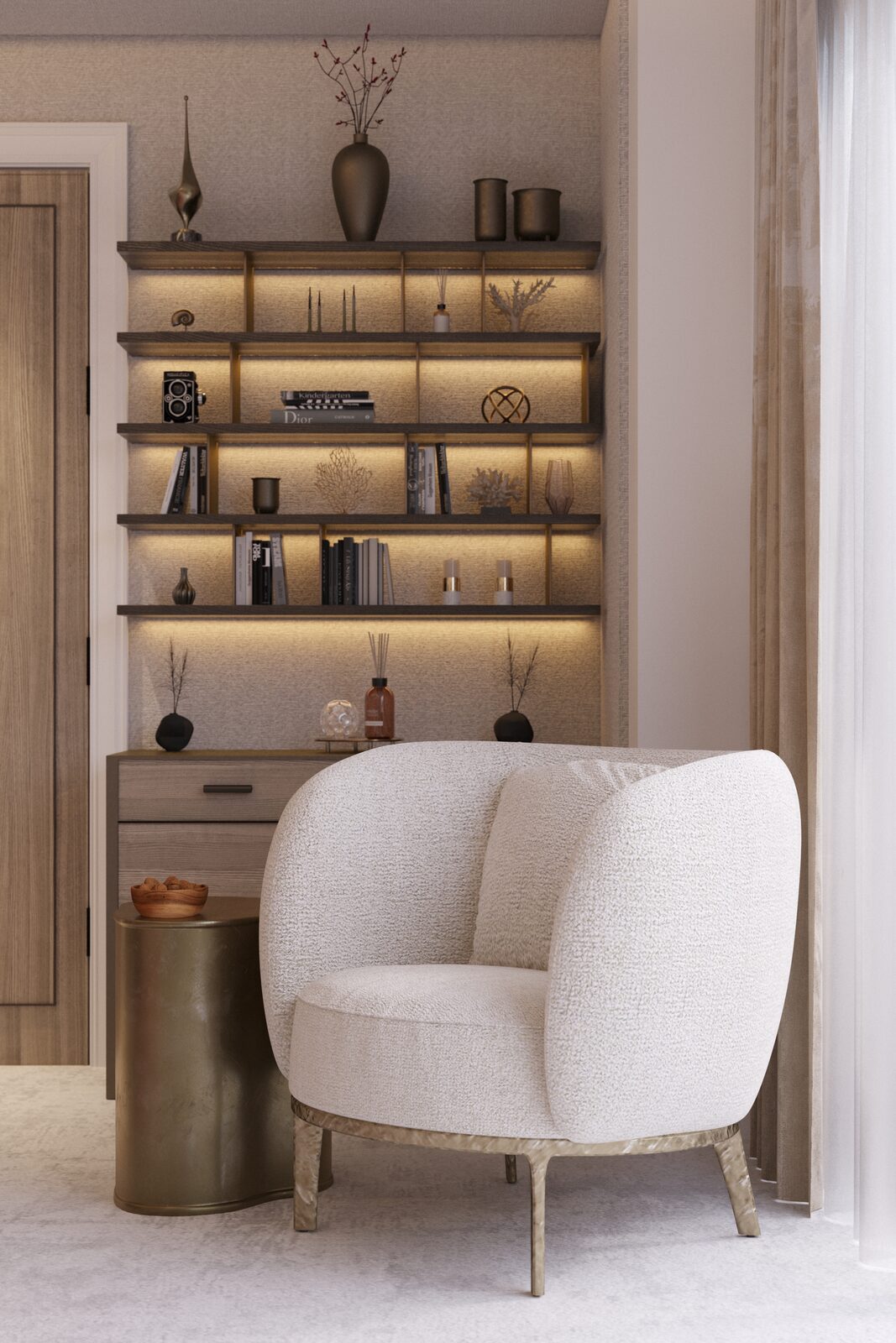 Lit Shelving, Principal Suite, Private Residence, Surrey