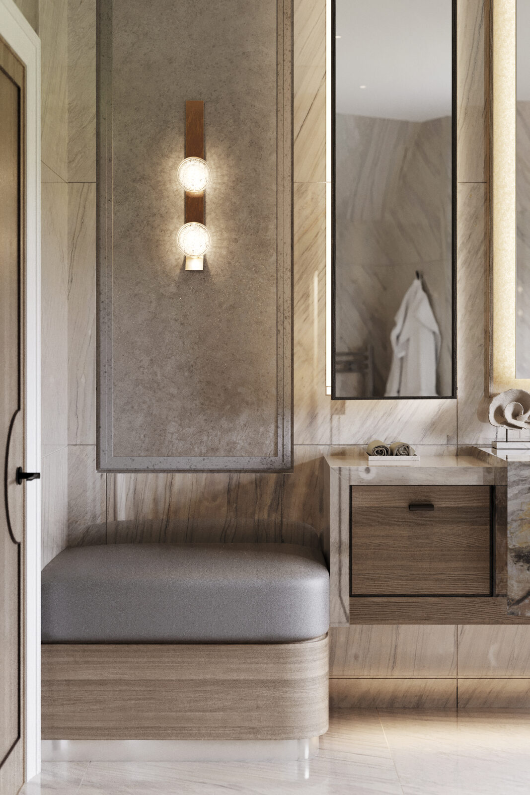 Vanity and Mirror Detail, Private Residence, Surrey