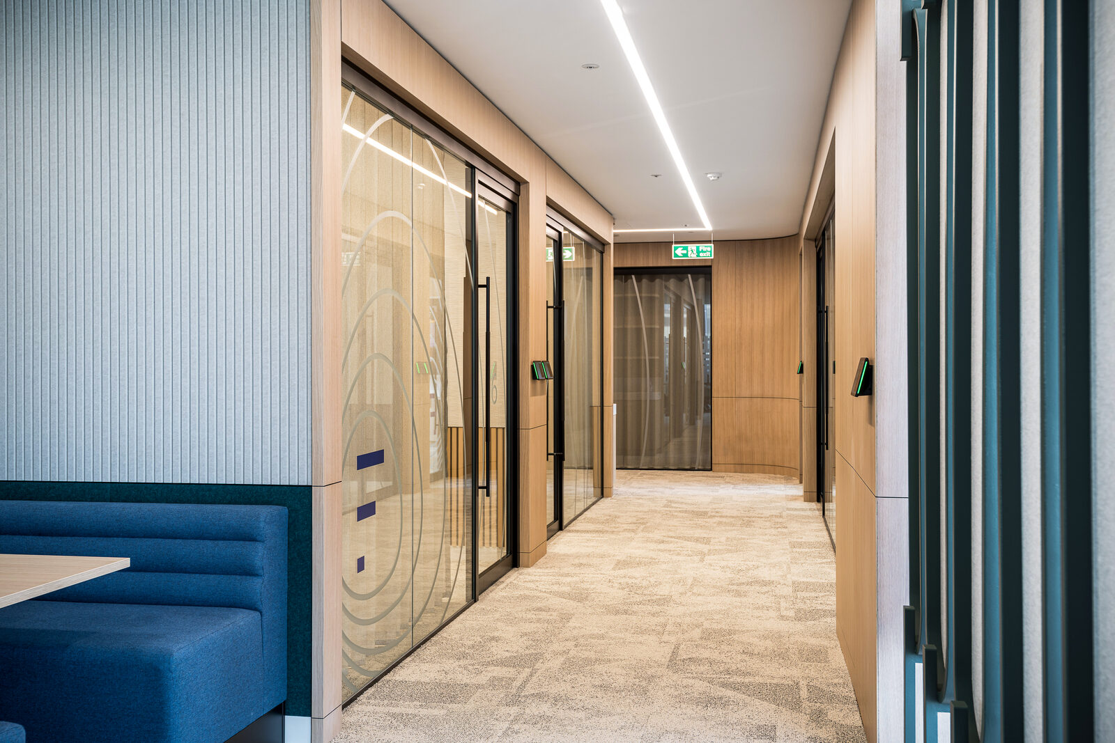 Ribbed Timber Corridor, Foresight at The Shard